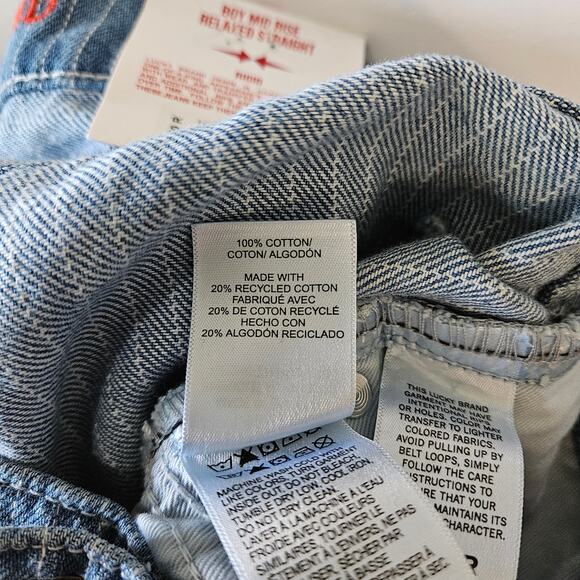 Lucky Brand Women's Boy Mid Rise Striped Relaxed Straight Jeans 8/29R - Picture 6 of 14